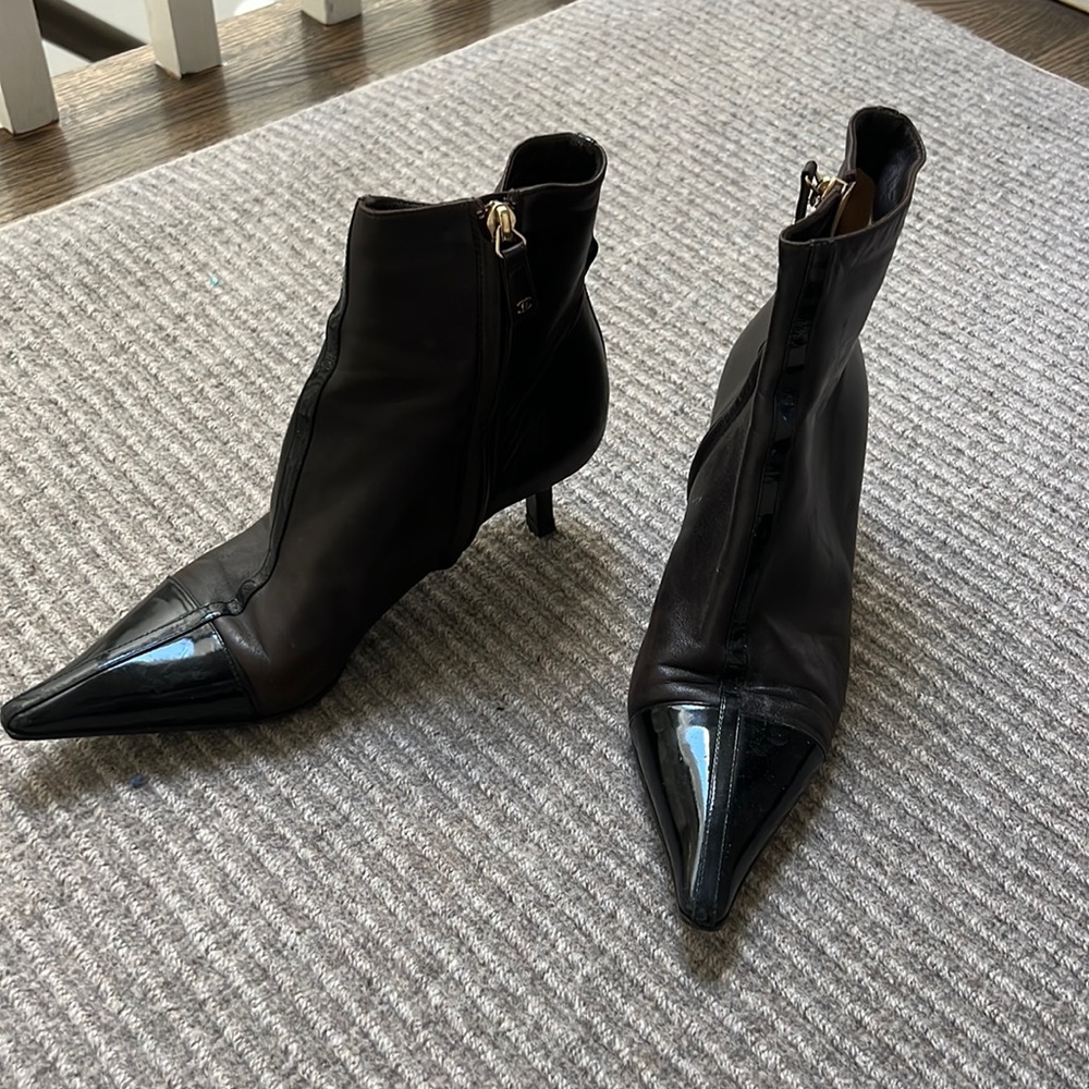 Vintage Chanel Brown Leather Bootie